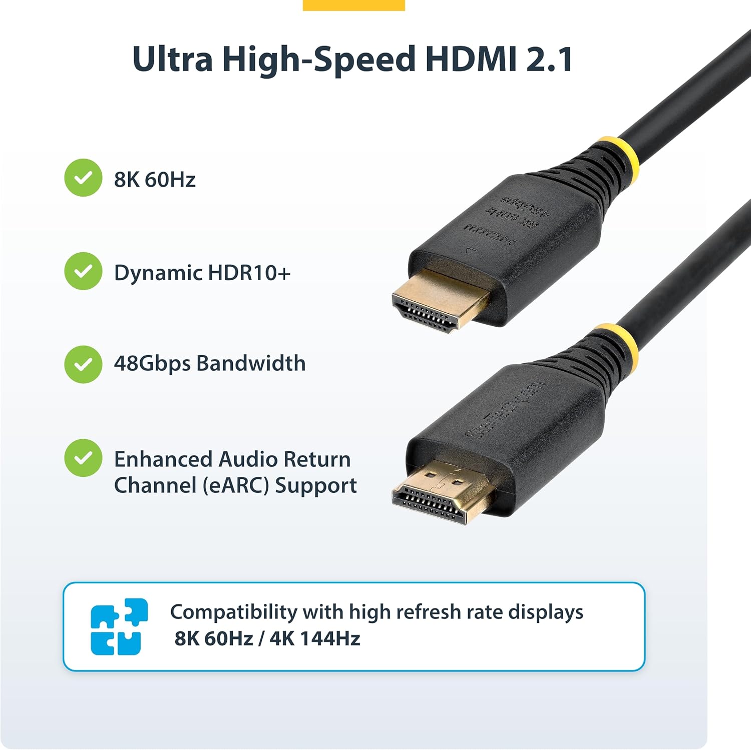 StarTech.com 15ft (4.6m) Certified Ultra High Speed HDMI Cable, 8K 60Hz/4K 120Hz, HDMI 2.1 Cord with HDR10+ / eARC, 48Gbps