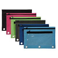 Office Depot Pencil Pouch With Mesh Window, 7" x 9 3/4", Assorted Colors