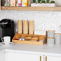Mind Reader Cup and Condiment Station Countertop Organizer, 11-Compartment