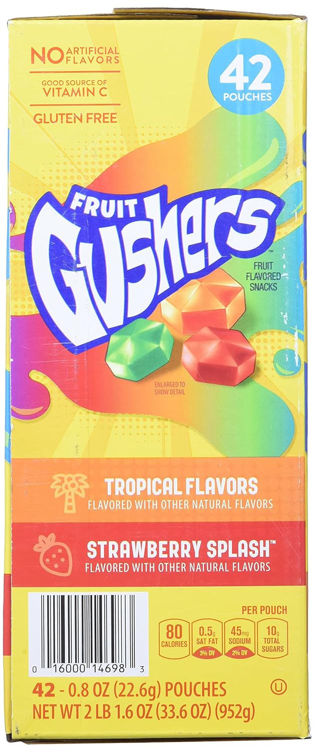 Betty Crocker Fruit Gushers Fruit Snacks, 42 x 0.8 oz Pouches