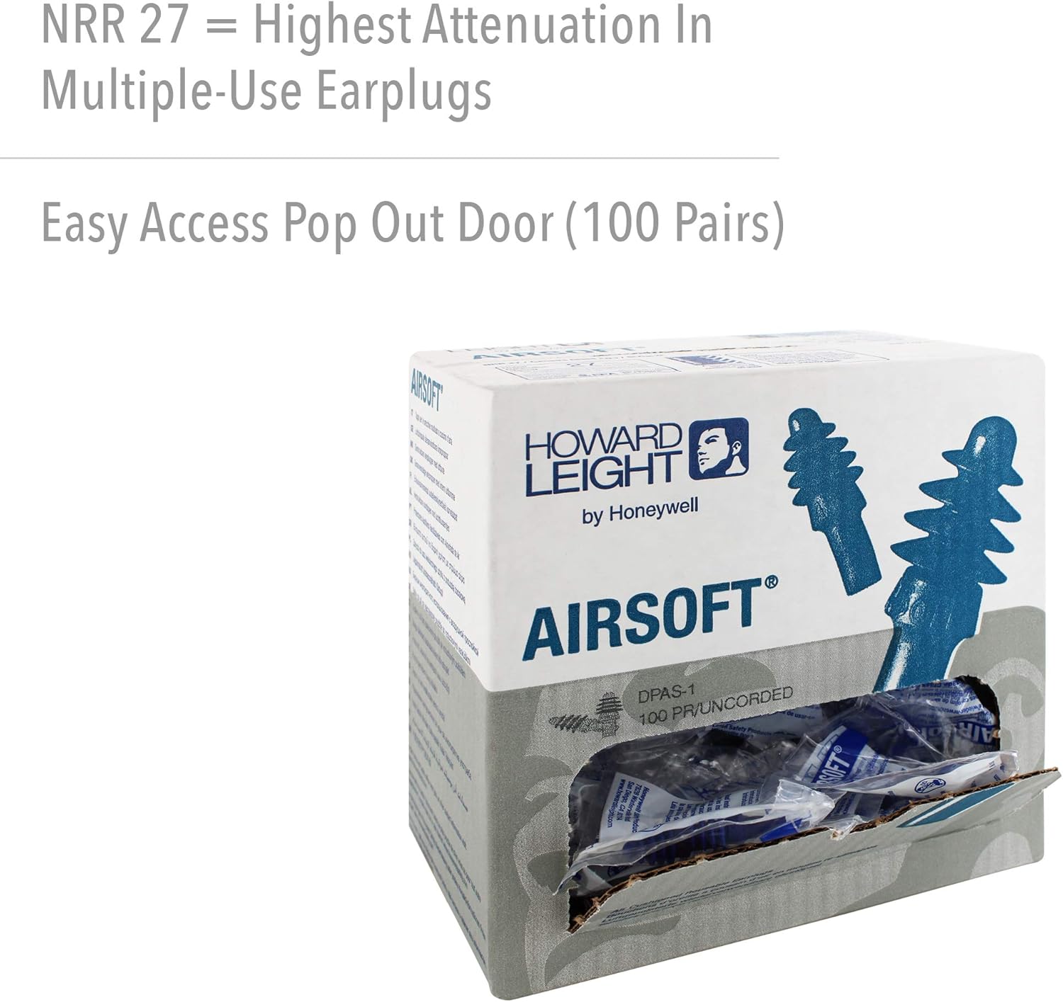 Howard Leight by Honeywell AirSoft Flanged Reusable Earplugs