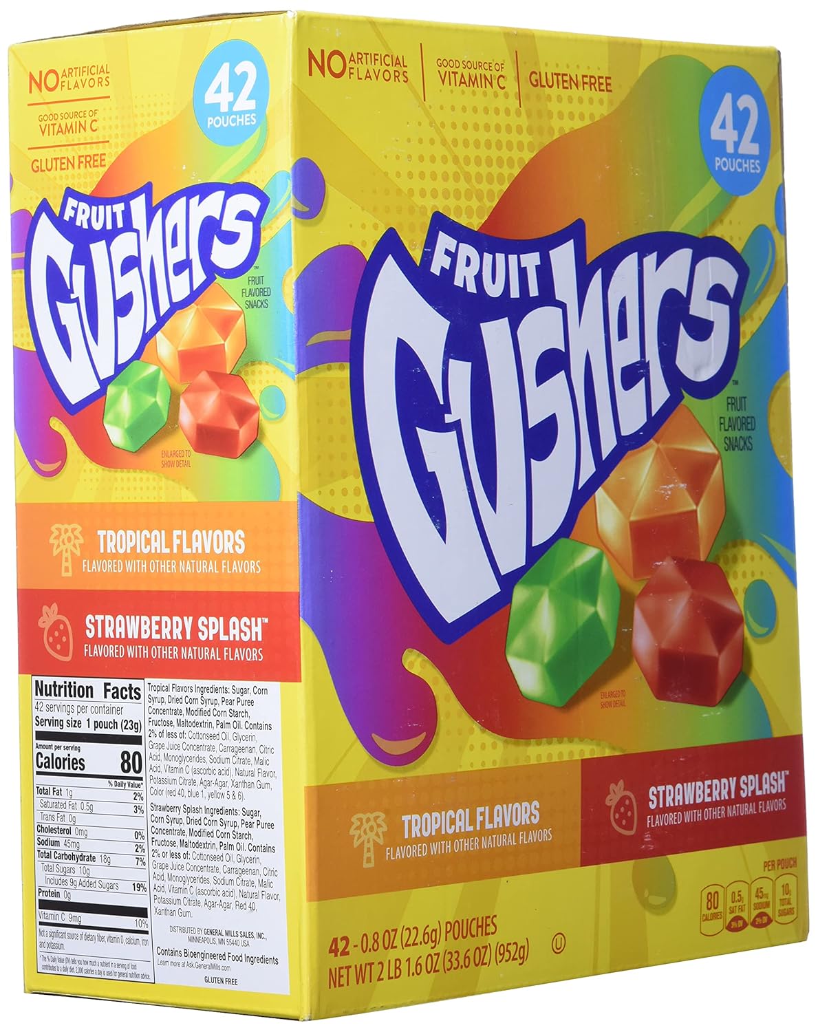 Betty Crocker Fruit Gushers Fruit Snacks, 42 x 0.8 oz Pouches