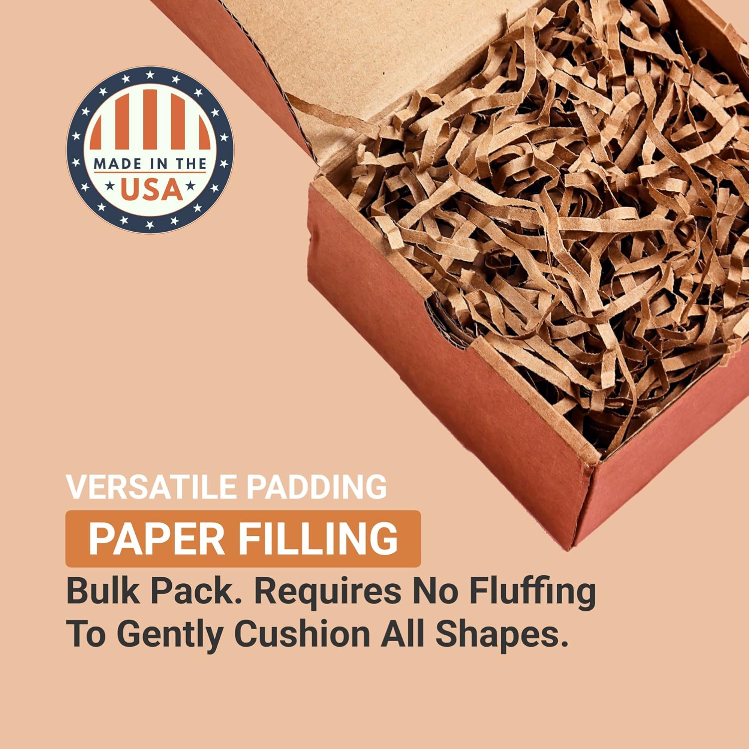 Kraft Crinkle Cut Packing Paper - Shredded Filler