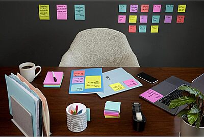 Post-it Super Sticky Notes, 24 Sticky Note Pads, 3 x 3 in., School Supplies, Office Products