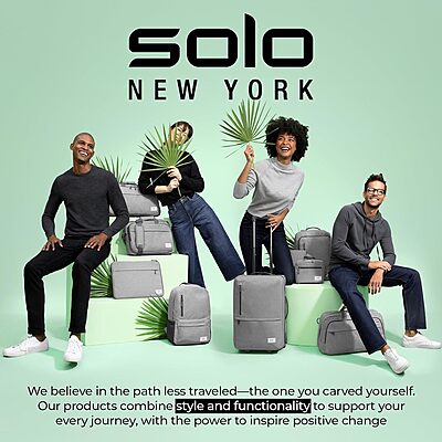 Solo New York Rolling Case with Wheels - Roller Laptop Bag, Wheeled Briefcase for Women & Men, Carry On Size for Travel