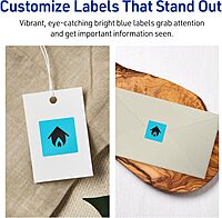 Avery Printable Square Labels, Sure Feed Technology, 3/4" x 3/4", Bright Blue, Print-to-The-Edge, Laser/Inkjet