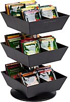 Mind Reader Tea Bag Carousel, 3-Tier 12-Compartment Countertop Organizer, 6.75" L x 6.75" W x 11.5" H, Black
