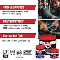 LA-CO 22194 -Water Soluble, All Weather Copper Flux Paste for Soldering, Brush in Cap, Developed for Plumbing, 4 oz