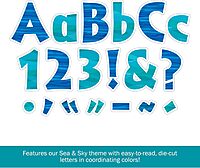 BARKER CREEK Letter Pop-Outs, 4" Sea & Sky, Multicolor Designer Letters for Bulletin Boards, Breakrooms, Reception Areas, Signs, Displays, and More! 4", 255 Characters per Set (1726)