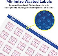AVERY Matte White Removable Square Labels, Sure Feed Technology, Print-to-the-Edge, 1" x 1"