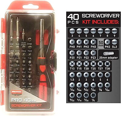 BIRCHWOOD CASEY Pro Screwdriver Kit | Durable Versatile Gunsmithing Wrench 40 Piece Set | Case Included