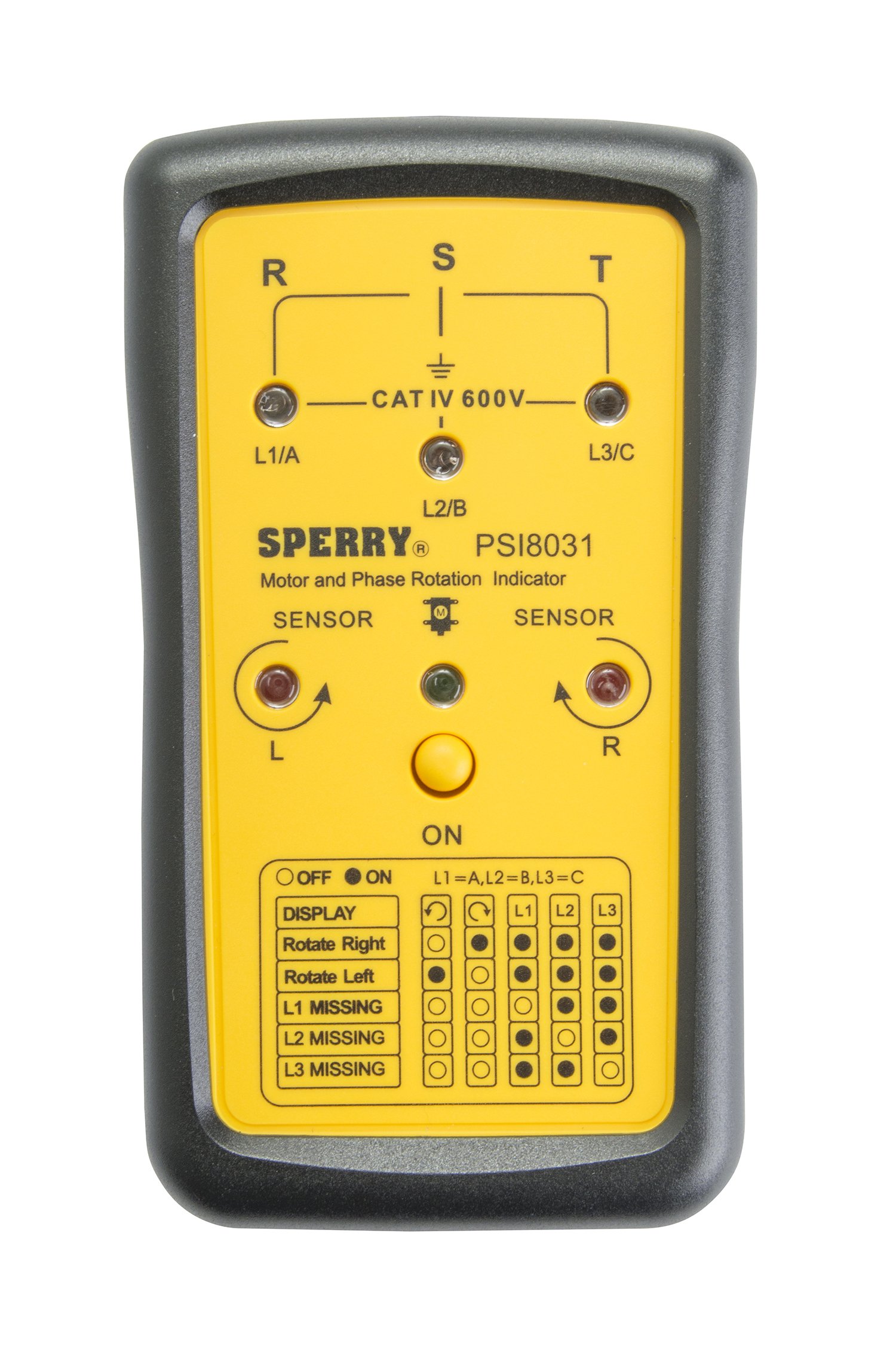 Sperry Instruments PSI8031 Phase Sequence Indicator, Black & Yellow