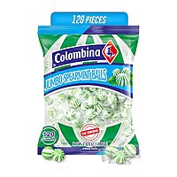 Colombina Jumbo Spearmint Balls, Individually Wrapped Natural Spearmint Flavored Candy, Ideal for Halloween and Christmas