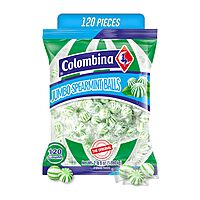 Colombina Jumbo Spearmint Balls, Individually Wrapped Natural Spearmint Flavored Candy, Ideal for Halloween and Christmas, 2.4 lbs (120 Count) Hard Spearmint Balls - 1 Pack - 120 Count
