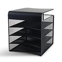 SAFCO Onyx Hanging Under-Desk Organizer, Steel Mesh