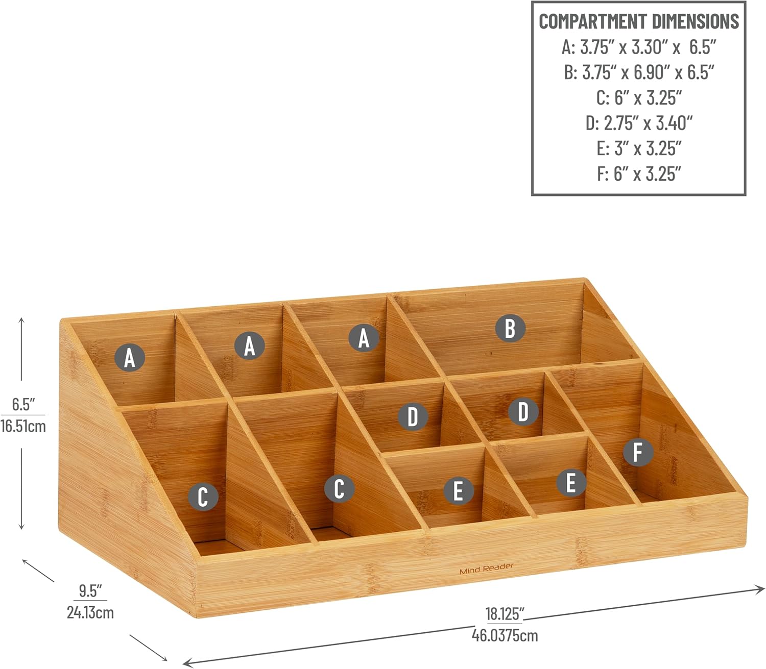 Mind Reader Cup and Condiment Station Countertop Organizer, 11-Compartment