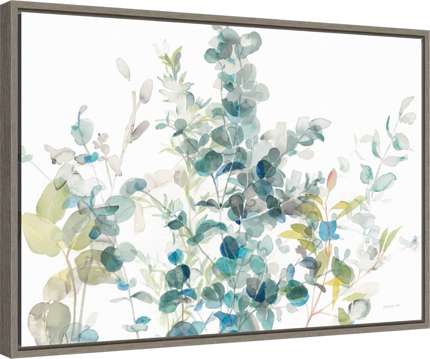 Amanti Art Framed Canvas Wall Art 16x23 Eucalyptus I White Crop by Danhui Nai, Framed Wall Art Canvas, Flowers Artwork