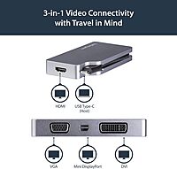 StarTech.com USB C Multiport Video Adapter with HDMI, VGA, Mini DisplayPort or DVI - or DVI (1080p)