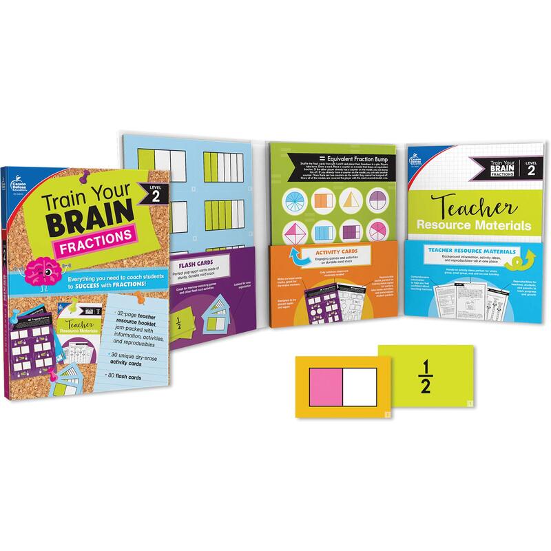 Carson-Dellosa Train Your Brain: Fractions Level 2 Classroom Kit, Grades 3-5, 111 pcs