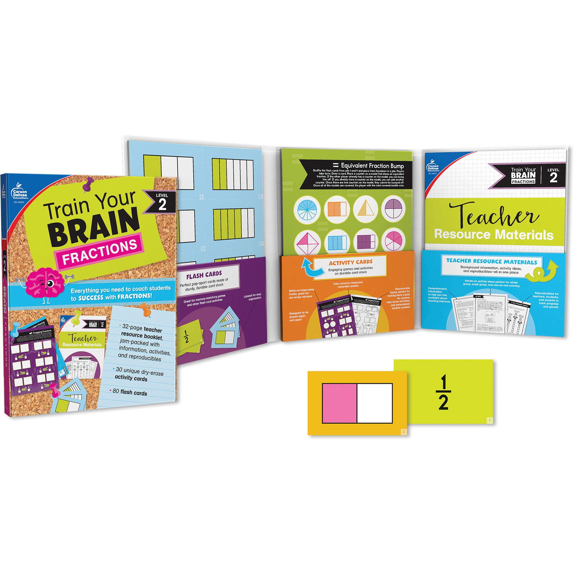 Carson-Dellosa Train Your Brain: Fractions Level 2 Classroom Kit, Grades 3-5, 111 pcs