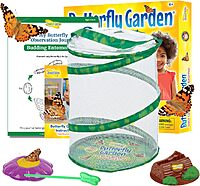 Insect Lore Raise and Release Butterfly Garden Kit – Caterpillar Habitat with redeemable Voucher – STEM-accredited Live Butterfly Growing Kit for Kids, Classrooms, and Homeschool Learning