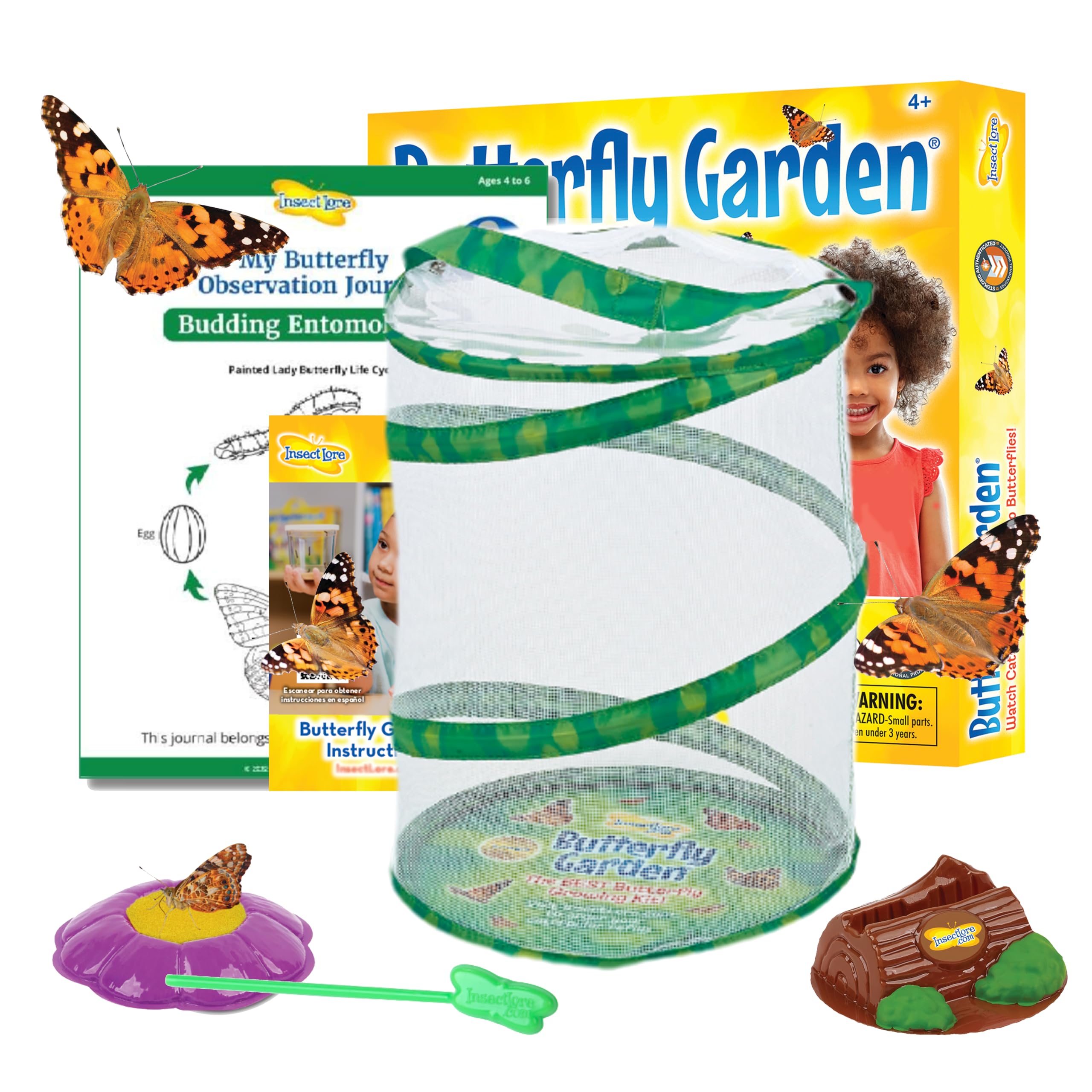 Insect Lore Raise and Release Butterfly Garden Kit – Caterpillar Habitat with redeemable Voucher