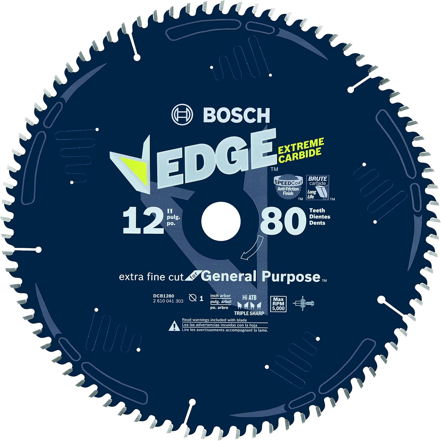 BOSCH DCB1280 12 in. 80 Tooth Edge Circular Saw Blade for Extra-Fine Finish