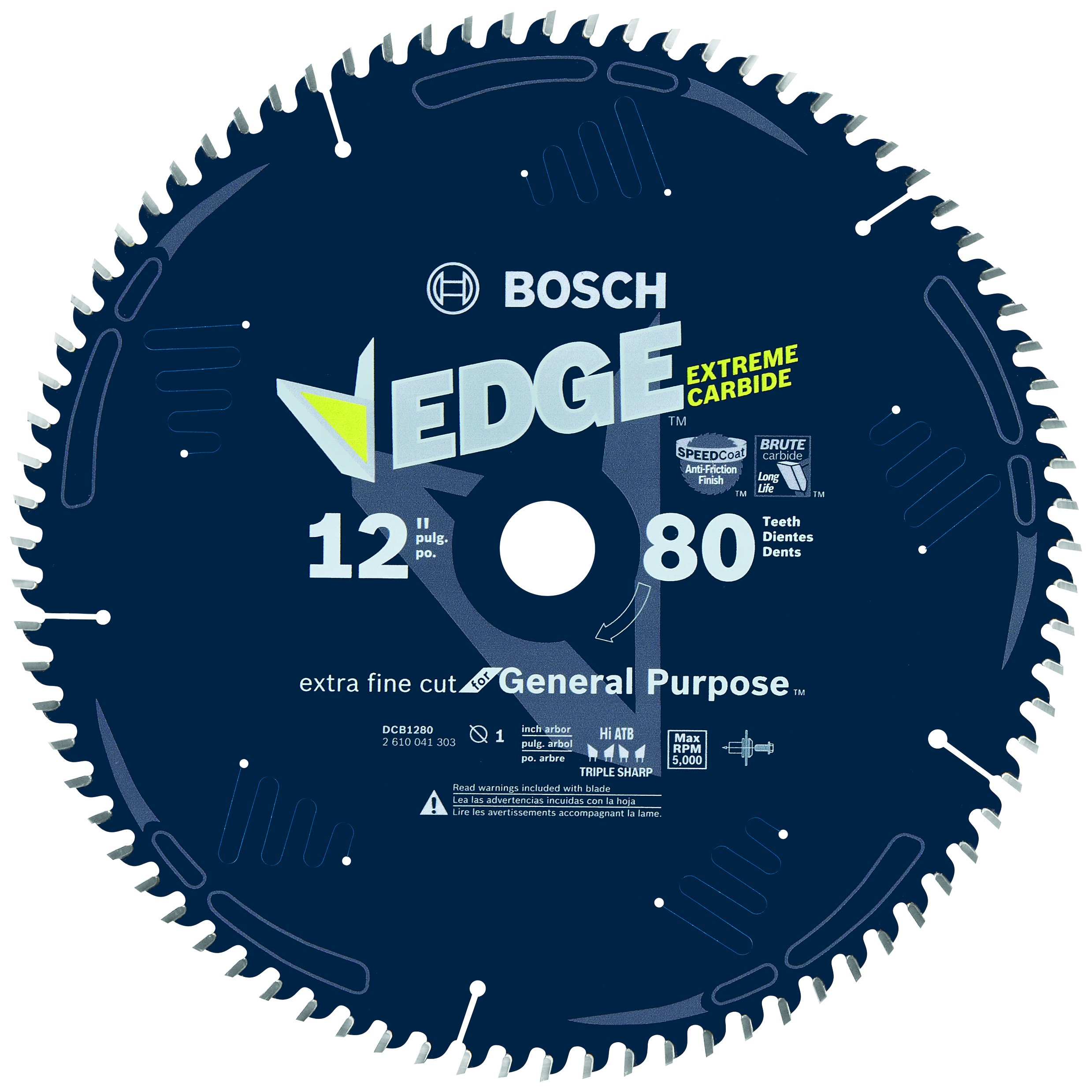 BOSCH DCB1280 12 in. 80 Tooth Edge Circular Saw Blade for Extra-Fine Finish
