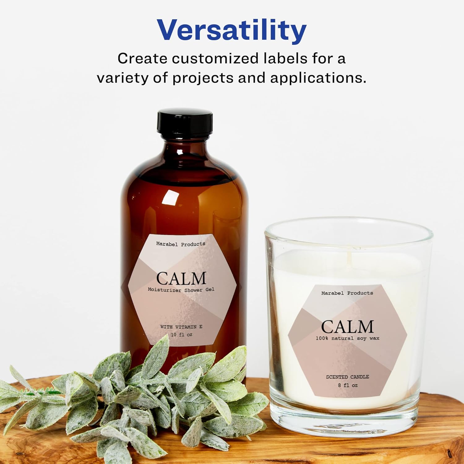 Avery Glossy White Hexagon Labels, Sure Feed Technology, 2-1/2" x 2-57/64", Print-to-The-Edge, Permanent Adhesive