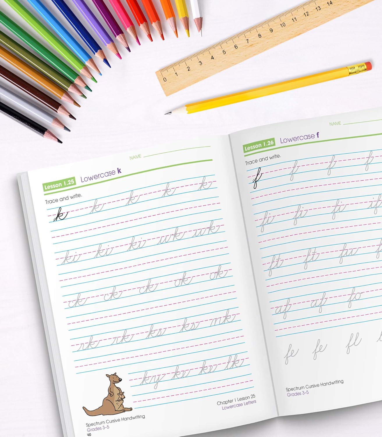 Spectrum Cursive Handwriting Workbook for Kids Ages 8 to 12, Letters and Cross-Curricular Words Cursive Handwriting Workbook