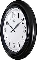 Infinity Instruments 24 inch Traditional Large Non-Ticking Silent Battery Operated Easy to Read Wall Clock for Living Room, Bedroom, Kitchen, Home Office, Black