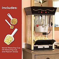 NOSTALGIA Vintage-Style Professional Popcorn Cart with 8 oz Kettle