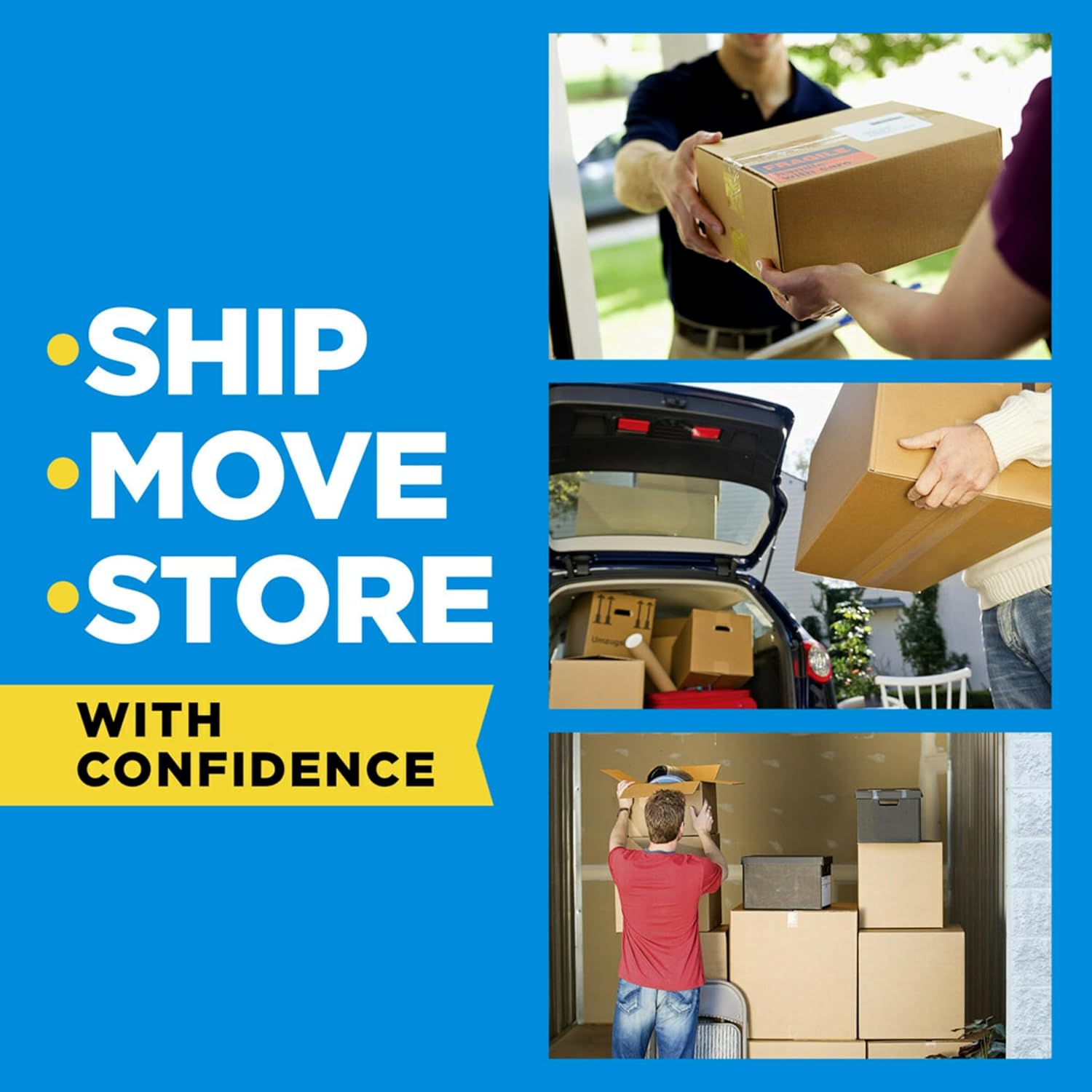 Scotch Heavy Duty Shipping Packaging Tape, 1 Dispensered Roll, 1.88 x 38.2 yd, Great for Packing, Shipping & Moving