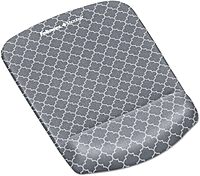 Fellowes PlushTouch Foam Mouse Pad Wrist Support with MICROBAN - Gray Lattice (9549701)