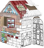 Bankers Box At Play Color-in Playhouse, Life-Size Corrugated Playhouse