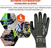 ERGODYNE ProFlex 7070 Cut Resistant Work Gloves, Sandy Nitrile Coated Palms, 13-Gauge Aramid