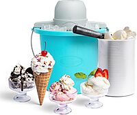 NOSTALGIA 4-Quart Electric Ice Cream Maker - Old Fashioned Design