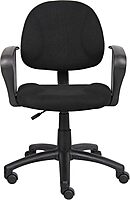 Boss Office Products Perfect Posture Delux Fabric Task Chair with Loop Arms in Black
