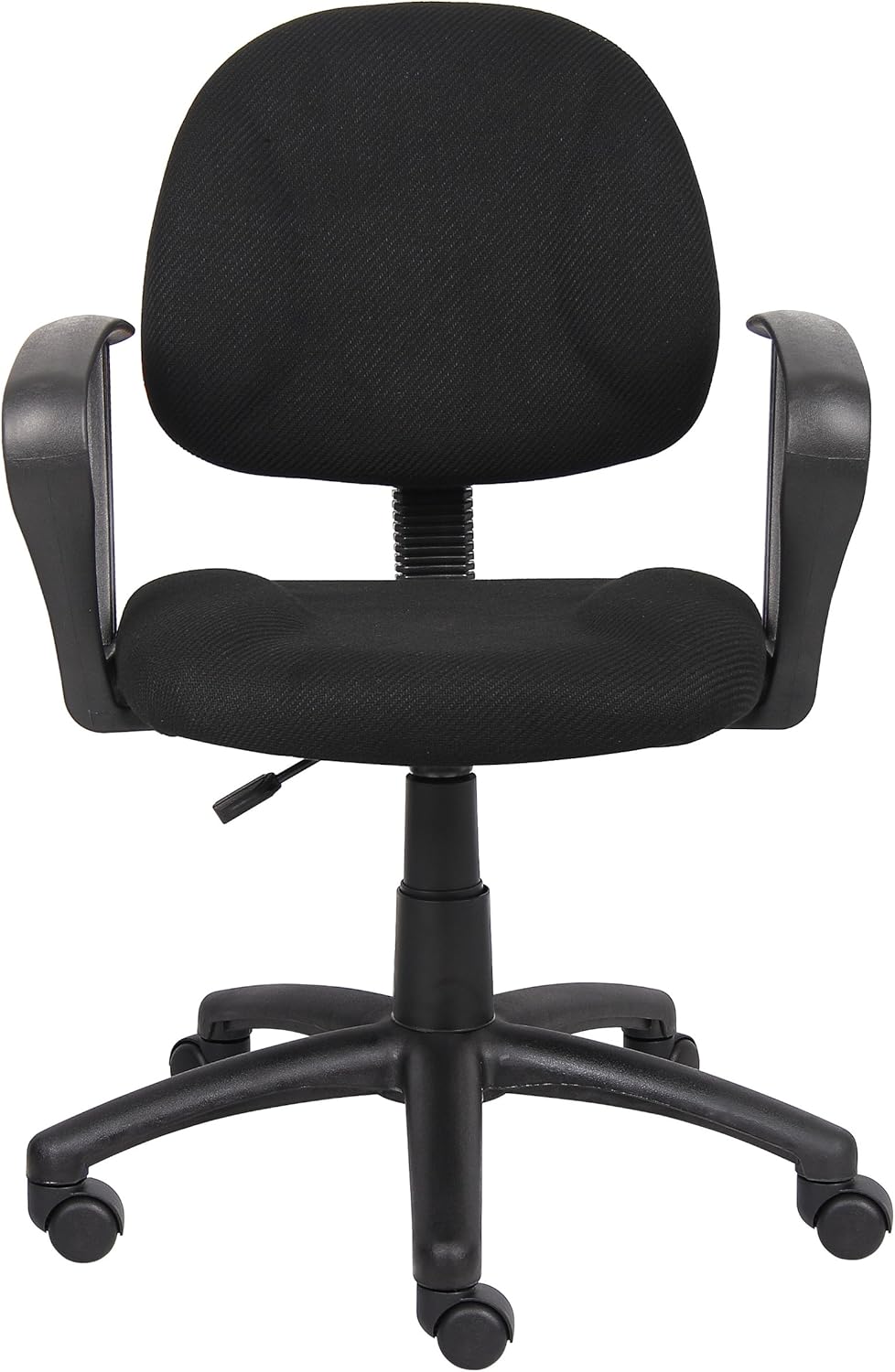 Boss Office Products Perfect Posture Delux Fabric Task Chair with Loop Arms in Black