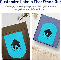 Avery Printable Arched Labels, Sure Feed Technology, 4.75" x 3.5", Bright Blue, Print-to-The-Edge, Laser/Inkjet Compatible