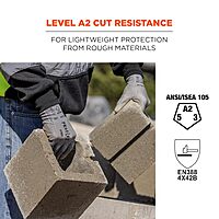 Ergodyne ProFlex 7024 Cut Resistant Work Gloves, PU Coated, 13-Gauge, ANSI A2, Touchscreen-Capable