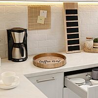 Elegant Designs Decorative Round Wood Serving Tray w/Handles