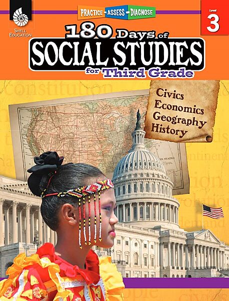 180 Days: Social Studies, Civics for 3rd Grade Practice Workbook for Classroom and Home