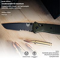 BENCHMADE Bailout 537 EDC/Tactical Knife, Tanto Blade, Aluminum Handle