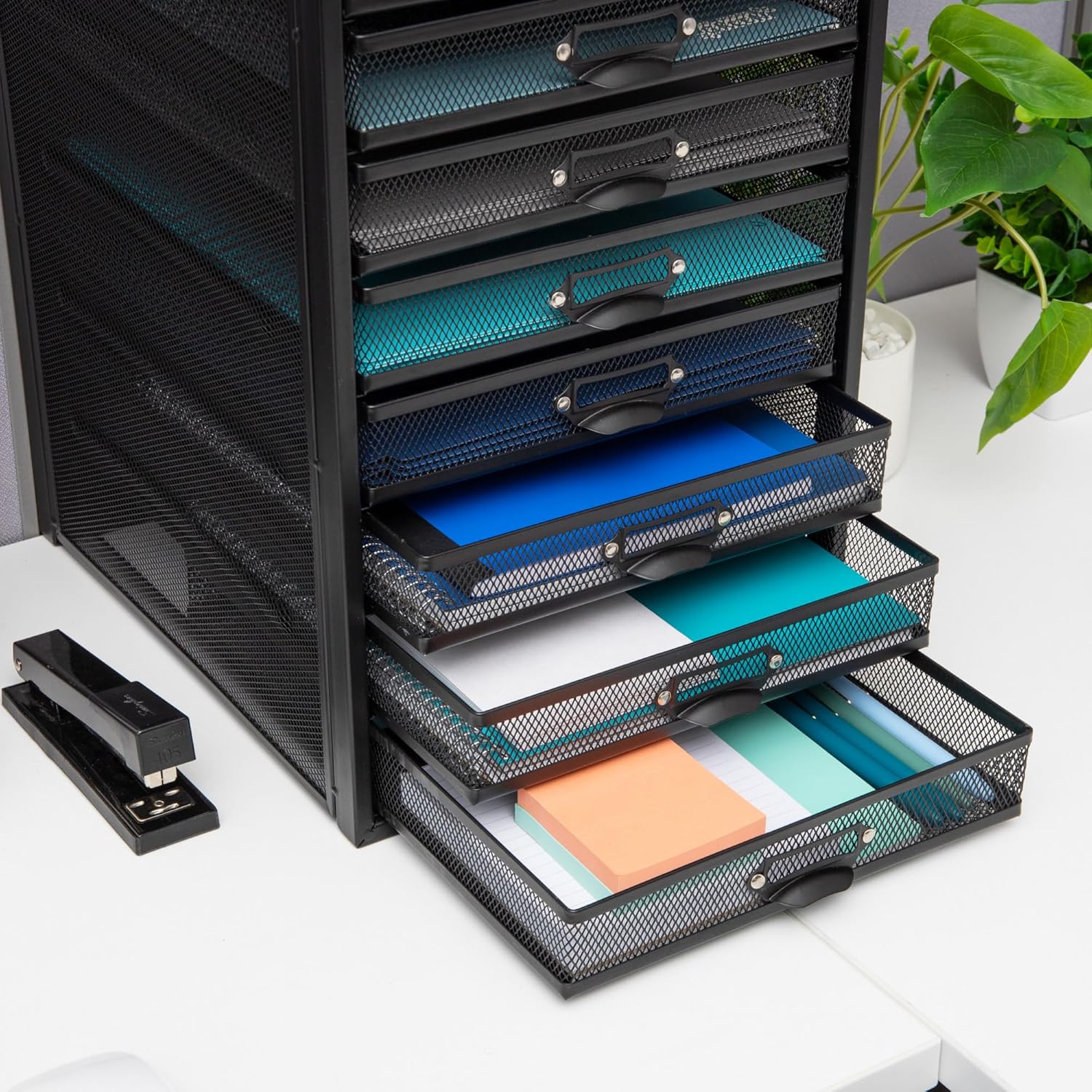 Mind Reader Metal Mesh Desk Organizer - Multi-Purpose Desktop File Storage