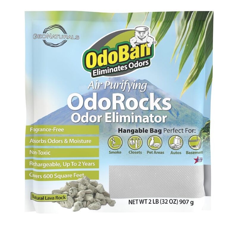 OdoBan Air Purifying OdoRocks Natural Odor Eliminator Made from Natural Volcanic Rocks, Made in the USA, Fragrance Free, 2 Pound Bag 32 Ounce (Pack of 1)