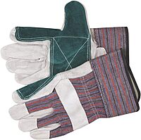 MCR Safety Gloves 1311 Select Shoulder Double Leather Palm Gloves with 2-1/2-Inch Safety Cuff, Green/Black, Large, 1-Pair