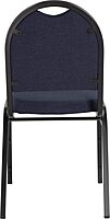 National Public Seating 9200 Series: Dome-Back Premium Fabric Upholstered Banquet Stack Chair, Midnight Blue Seat/Black Sandtex Frame, Set Of 2