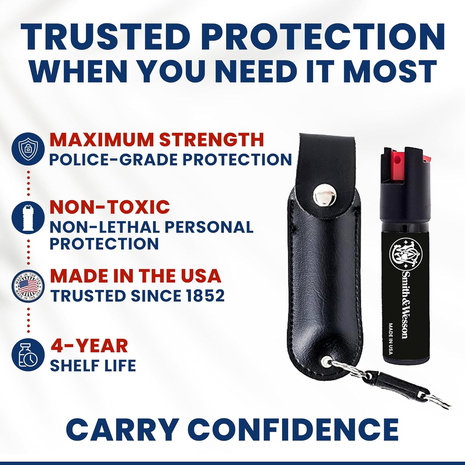 Smith & Wesson Pepper Shield Keychain Quick-Release Pepper Spray for Women