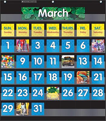 Scholastic Classroom Resources Pocket Charts for Calendar and Daily Schedule Management (SC583866